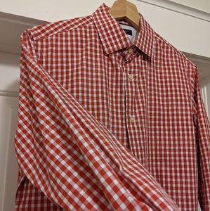 Red and white banana Republic button down
